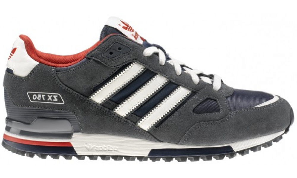 Кроссовки Adidas ZX 750 серые с черным купить